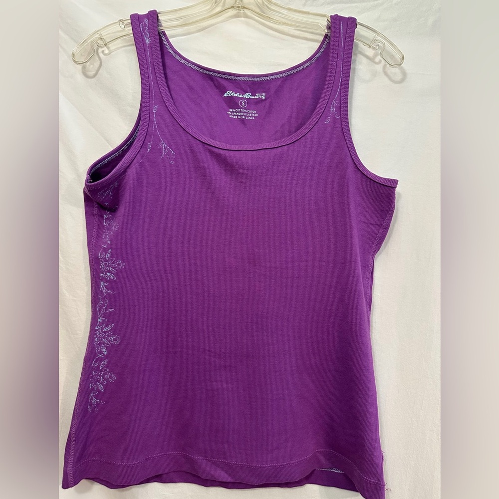 Eddie Bauer Purple Fitted Sleeveless Tank Top